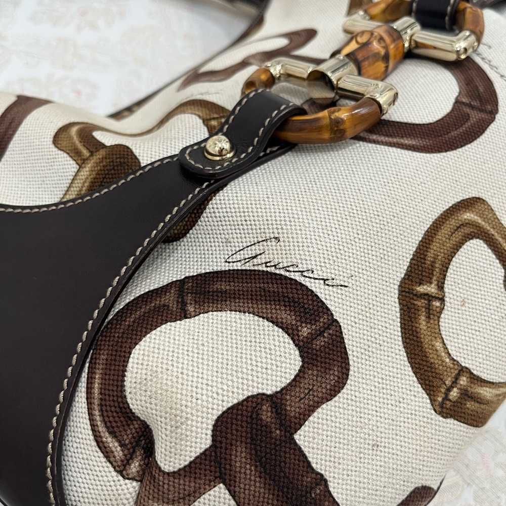 GUCCI HALF MOON LIMITED BAMBOO HOBO - Picture 8 of 11